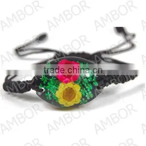 New Design Promotional Gifts Clear Resin Lucite Flower Bangle thumbnail-2