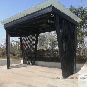 Selling 8+8 Laminated Safety Glass Canopies Made of Steel Structure, Customizing Variable Cross-section Tapered Steel Beams, Curved Steel Beams, Glass Solariums, and Daylighting Roofs thumbnail-4