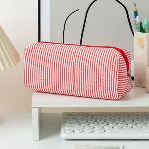 Wholesale Custom Zipper Pouch Bag for Cosmetic Makeup Pencil Case With Logo Printing and Embroidery thumbnail-5