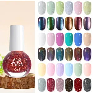 Trendy Nail Polish Set Glow-in-the-Dark Laser Nail Art Decorations Water-Based Nail Polish (Quick-Drying, No-Bake, Non-Peelable) thumbnail-1