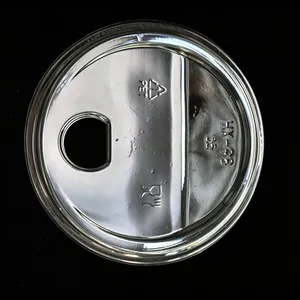 Custom Logo 95mm Disposable Clear Plastic Flat Lids for 12oz Cups thumbnail-4