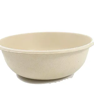 500ml Disposable Bowl, Sugarcane Bagasse Pulp, Compostable & Biodegradable, White thumbnail-1