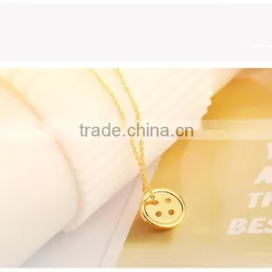 Latest Design Beads Necklace Rose Gold Button Lucky Necklace thumbnail-5