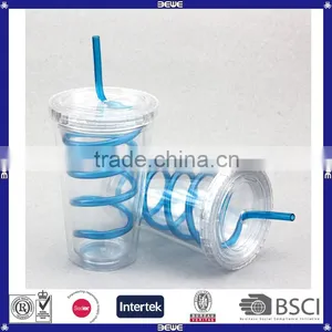Hot Sell Customized Double Wall 16oz Cheap Price Tumbler Cups With Straw thumbnail-3
