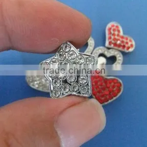 Compet Produce 10 mm Rhinestone Heart Slide Charms With Zinc Alloy Material thumbnail-2
