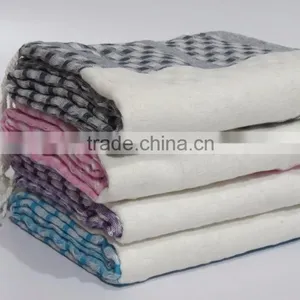Handloom Turkish Hammam Towel Absorbent Peshtemal Indian Fouta Bath Towels thumbnail-1