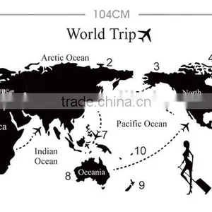 ALFOREVER Small Size Pvc Black World Trip Sticker,pvc World Trip Decals thumbnail-5