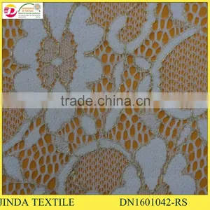 High Quality Wholesale Nylon Spandex Eco-Friendly Metalic Cord Lace Fabric thumbnail-2