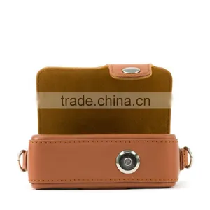 Top Grade New Custom Protective Leather Brown Camera Case thumbnail-3