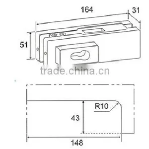 Stainless Steel Glass Door Lock Clamp Sliding Glass Doors Patch Fitting DL-015 thumbnail-2