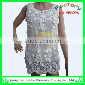 Export Newest Fashionable High Quality Swiss Voile Lace Embroidery Blouse Rope Embroidery Lace Blouse thumbnail-5