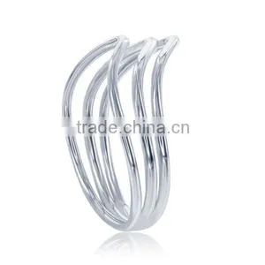 Low Price and MOQ 925 Sterling Silver Triple-band Curved Finger Ring thumbnail-3