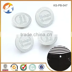 Custom White Embossed Logo Metal Alloy Jeans Button thumbnail-3