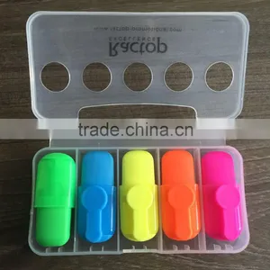 China Manufacture Custom Plastic Multi Color Highlighter Set With Logo Printing thumbnail-1