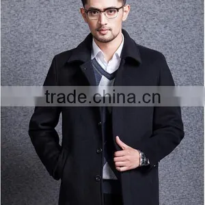 Manufacturers Selling Lapel Pure Color of New Fund of 2015 Autumn Winters is Han Edition Tide Male Cashmere Trench Coat on Sale thumbnail-1