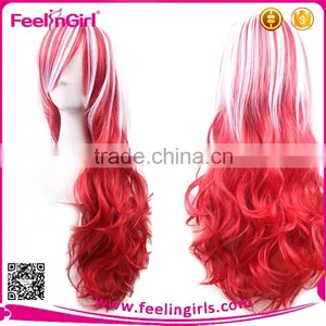 Fashion Cosplay Red Hand Made Lace Wig Synthetic thumbnail-3