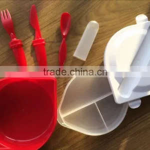 2015 New Design Reusable Colorful Plastic Divider Lunch Box thumbnail-3