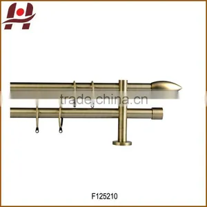 F125210-metal Iron Aluminium Stainless Steel Brass Plated Plain Twisted Extensible Telescopic Window Curtain Poles Rods Pipes thumbnail-1