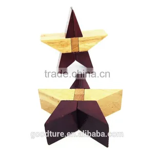 2015 Hot Sale Wooden IQ Intelligent Puzzle Magic Puzzle Kongming Lock Brain Teaser Model Number GAD1129 thumbnail-1