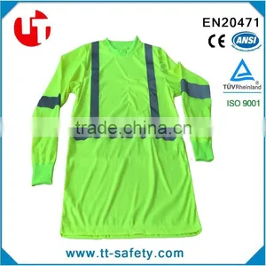 Yellow Reflective Bird Eye Fabric High Visibility Long Sleeve Polo Shirts thumbnail-1
