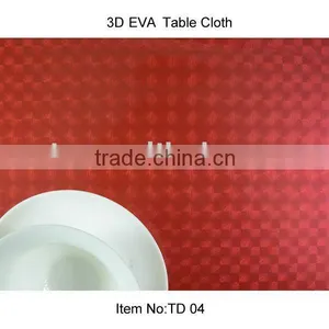 Red 3D EVA Table Cloth,peva Tablecloth,pvc Transparent Tablecloth thumbnail-1