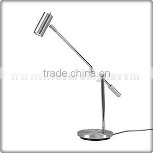 UL Listed Brushed Nickel LED Metal Adjustable Desk Lamp With Mini Shade And Swing Arm T30137 thumbnail-1