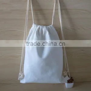 Wholesale Cotton Children Bag Drawstring School Backpack thumbnail-3