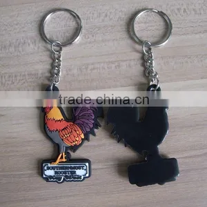 Vivid Rooster Soft PVC Promotional Gifts Key Charm thumbnail-1