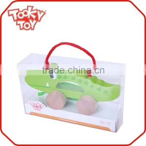 String Children Tractor Wooden Line Pull Along Crocodile Toys For Kids thumbnail-2