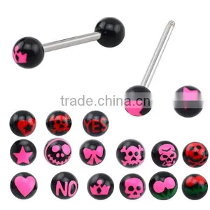 TR01038 Resin Barbell Tongue Ring Jewelry , Tongue Barbell Body Piercing thumbnail-6