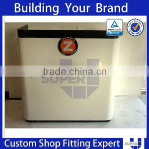 Wood and Glass Cash u Shaped Counter Wooden Cash Counter Table thumbnail-5