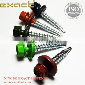 Colored Hex Painted Head Self Drilling Screws With Rubber Washer Roofing Screw With Washer Rubber thumbnail-2
