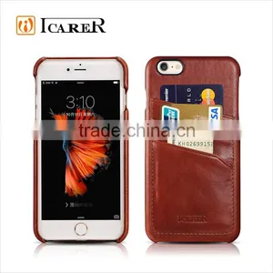 ICARER Back Cover Genuine Leather Case For IPhone 6 With Card Slots thumbnail-1