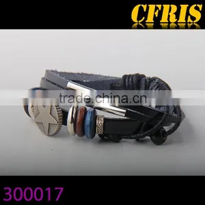 2016 New Arrive Retro Star Coin Leather Bracelet for Men thumbnail-1