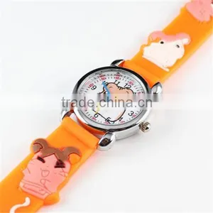 Colourful 2014 Fashion Cartoon Face Embossed Kids 3d Silicone Watch thumbnail-1