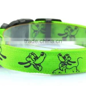 Cute Cartoon Dog LED Nylon Pet Dog Cat Collar Night Safety LED Light-up Flashing Glow in the Dark Lighted Dog Collars thumbnail-3
