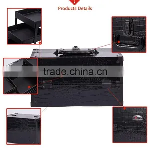 Original Factory Supplier Rolling Station Crocodile Pattern Makeup Vanity Case thumbnail-5