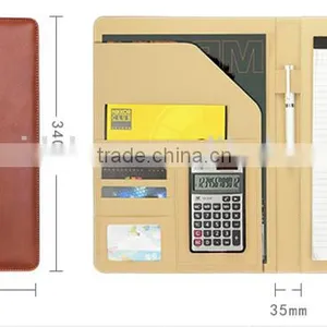 Dongguan Factory Direct Multi-function File Folder With Calculator, Custom pu Leather Portfolio With MEMO Pad thumbnail-4