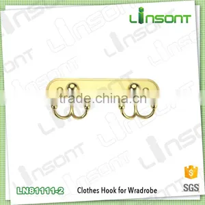 China Factory Zinc Alloy Double Robe Hook Furniture Accessories Wall Hook thumbnail-1