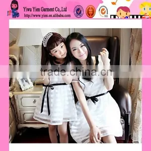 Latest Formal Mother Daughter Dress Patterns OEM Selling Cheaper Lace Short American Girls Without Dress Photos thumbnail-1