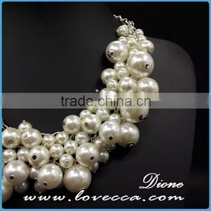 New Wholesale Jewelry Necklace Exaggerate Bohemian Bib Collar Pearl Necklace Chain thumbnail-4