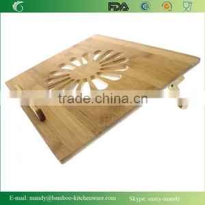 Natural Eco-Friendly Bamboo Cooling Vented Laptop Desk/Table Stand Up thumbnail-2