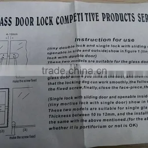 Good Quality Stainless Steel Door Lock With 3 Brass Keys for Glass Door thumbnail-4