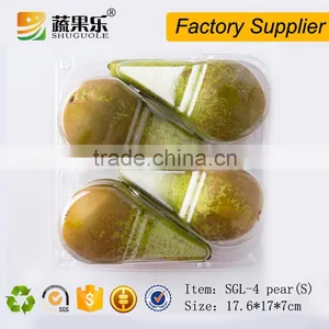 Disposable PET Plastic 4pcs Pear Fruit Packing Box thumbnail-5