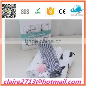 Printed 100% Cotton Baby Muslin Swaddle Blanket, Muslin Wrap thumbnail-5