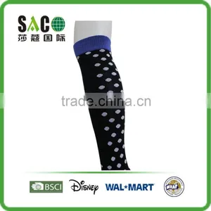 Fancy Navy Cuff White Dots Green Toe and Heel Black Knee High Sports Socks thumbnail-2