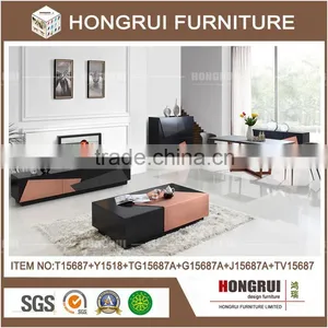 Hongrui Living Room Furniture Luxury tv Stand , European Design Wood tv Table thumbnail-3