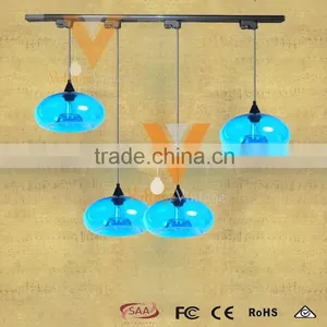 Factory Wrought Aurora Pendant Lamp Hand Blown Track Light Vintage Glass Hanging Lamp thumbnail-1