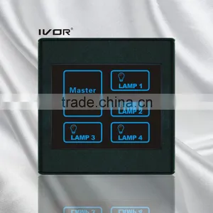 4 Gangs Lighting Touch Switch With Master Piano Black (SK-T2300L4M-PBK) thumbnail-1