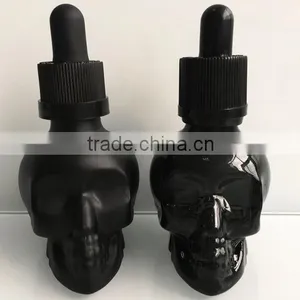 Wholesale Empty E-liquid Skull Shape Glass Dropper Bottles for E-juice in Bulk thumbnail-1